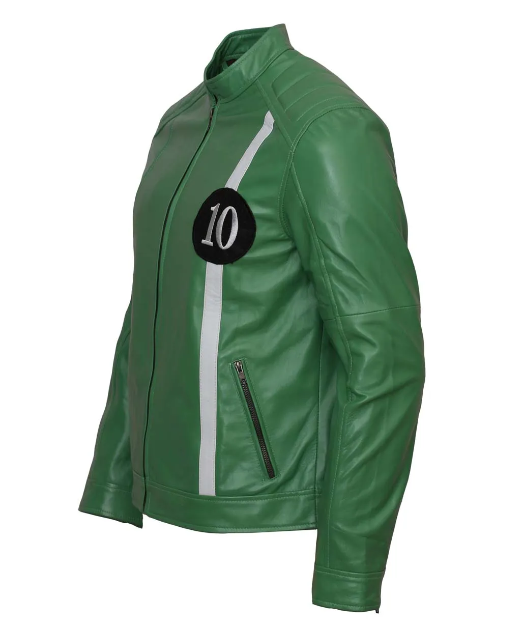 Ben 10 Cosplay Green Leather Jacket - Ben Tennyson Costume Jacket - Image 5