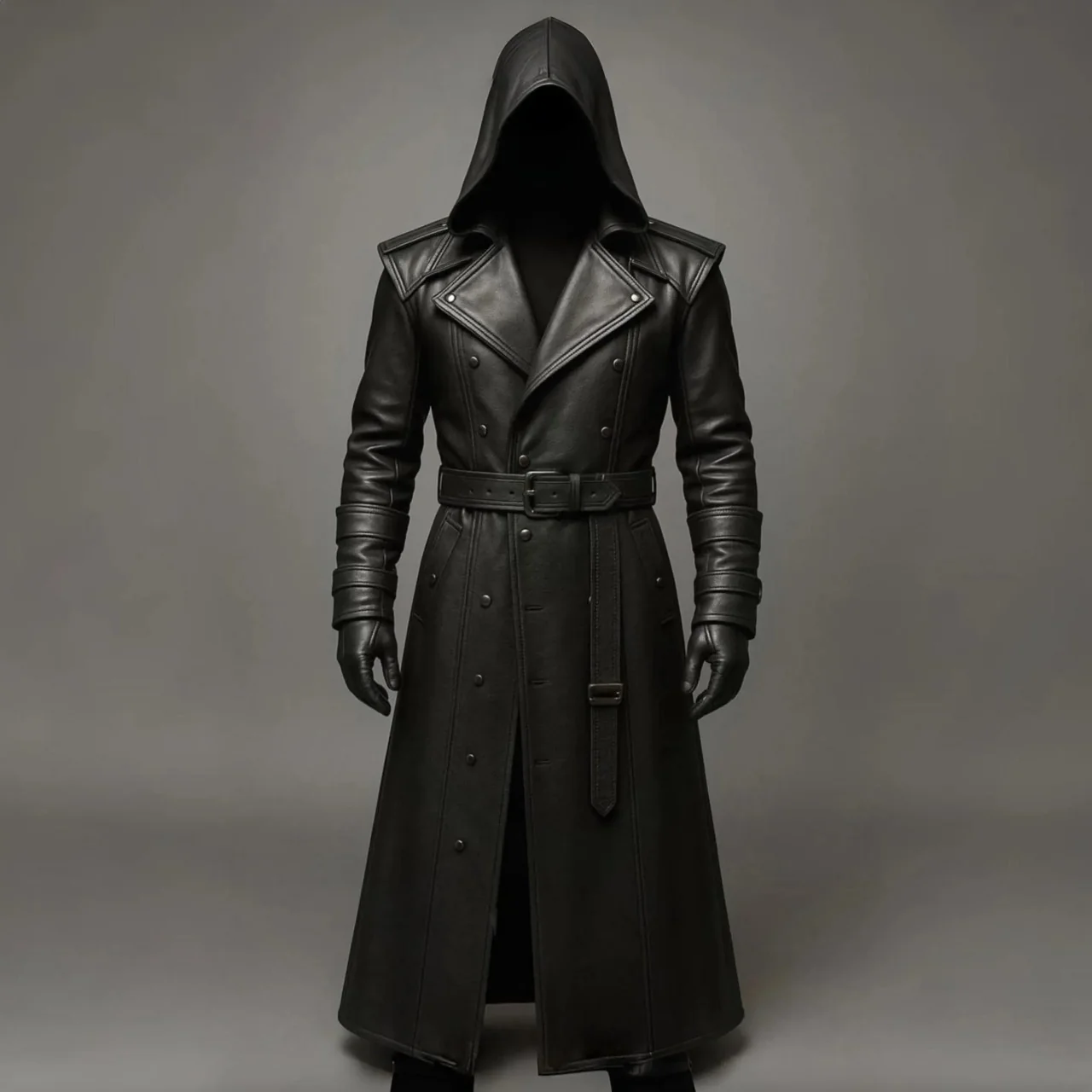 Gothic Steampunk Cyberpunk Full Length Duster Jacket - Image 2