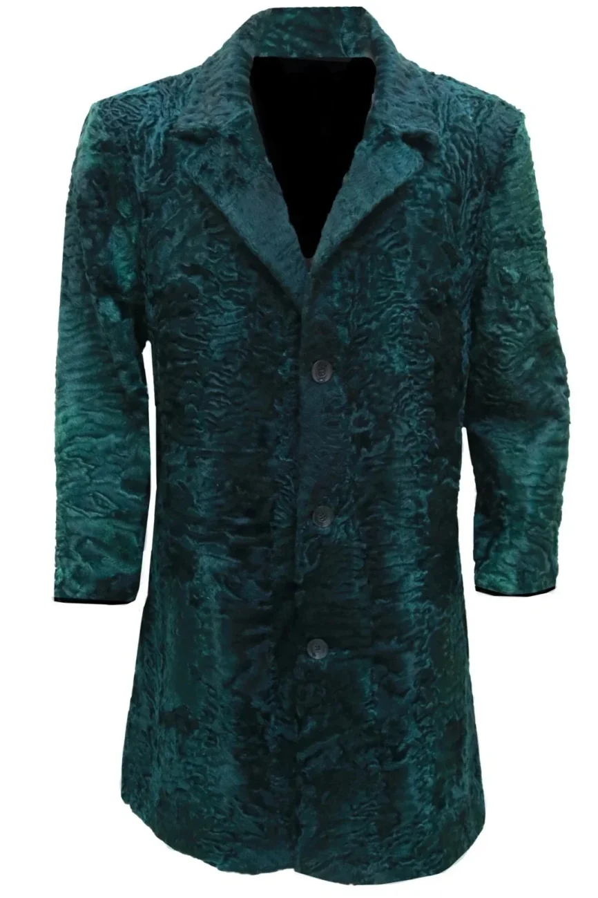 Green Real Persian Lamb Fur Coat
