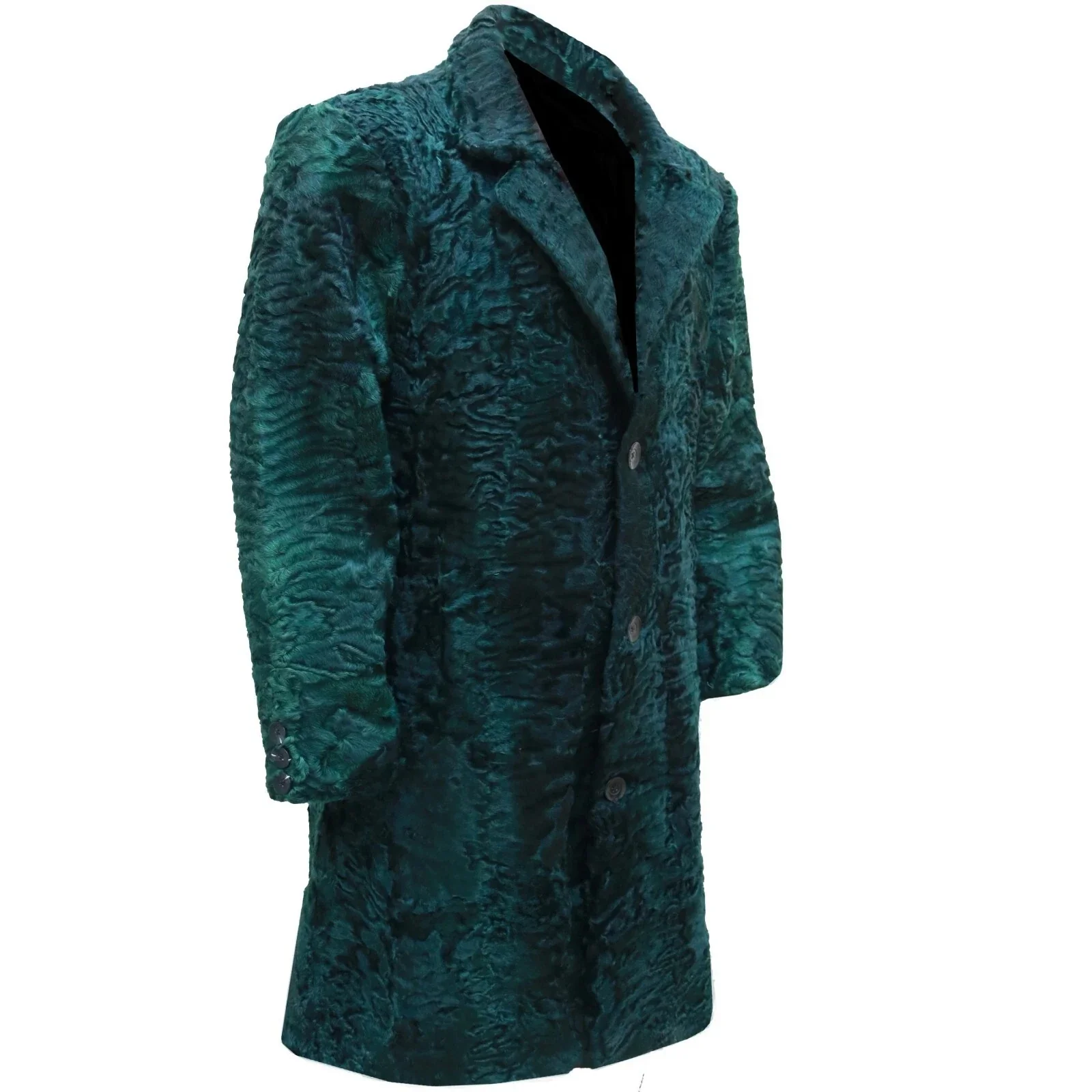 Green Real Persian Lamb Fur Coat - Image 3