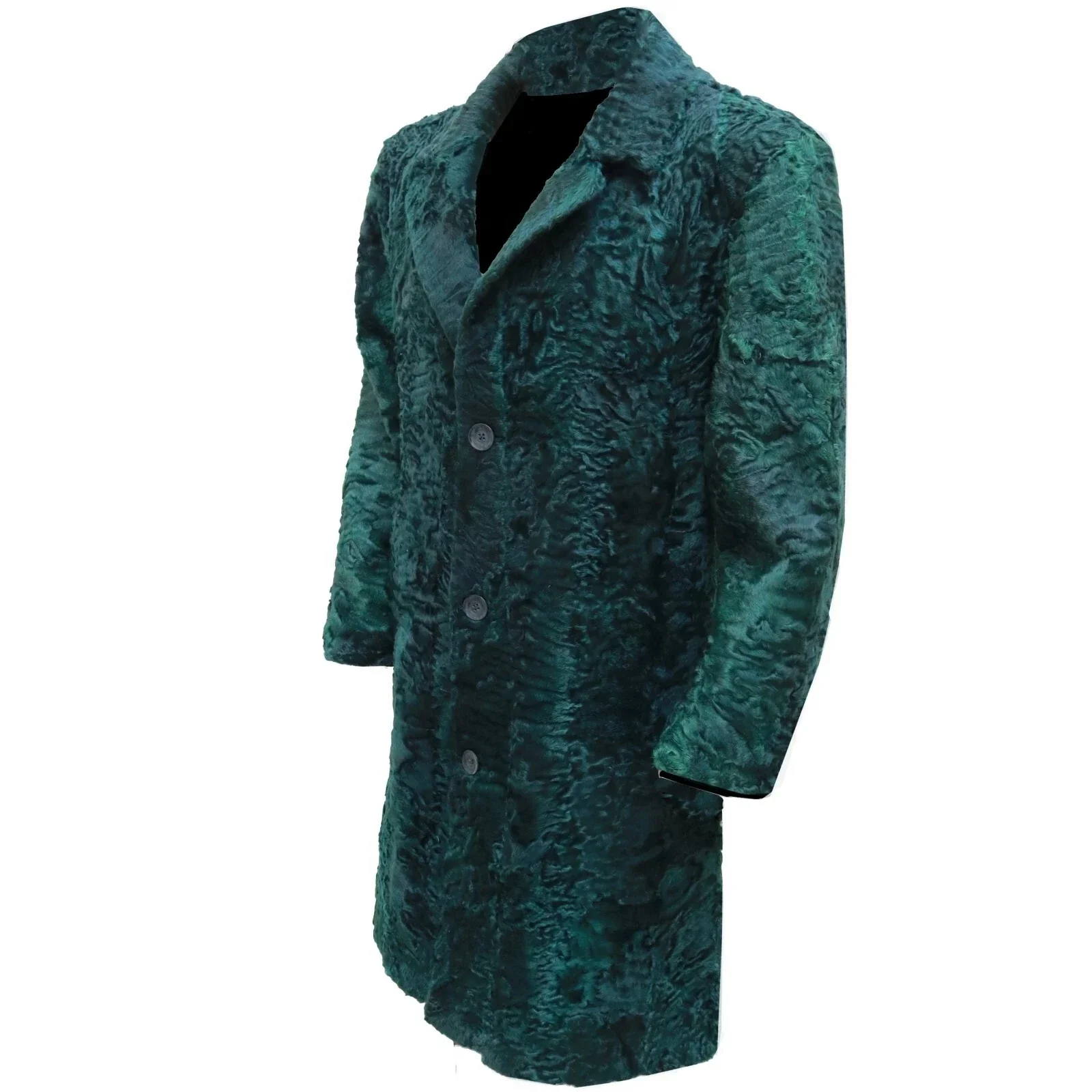 Green Real Persian Lamb Fur Coat - Image 4