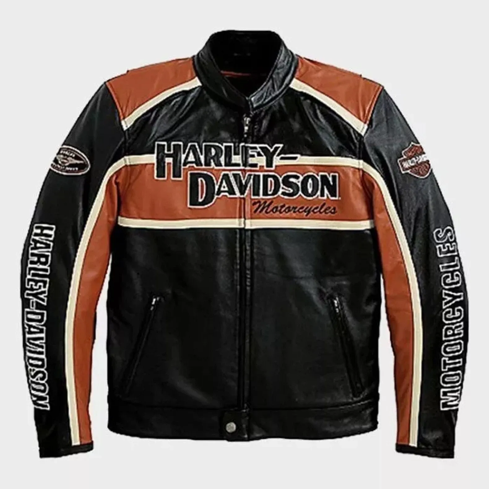 Harley Davidson Men's Classic Cruiser Leather Jacket - Image 4