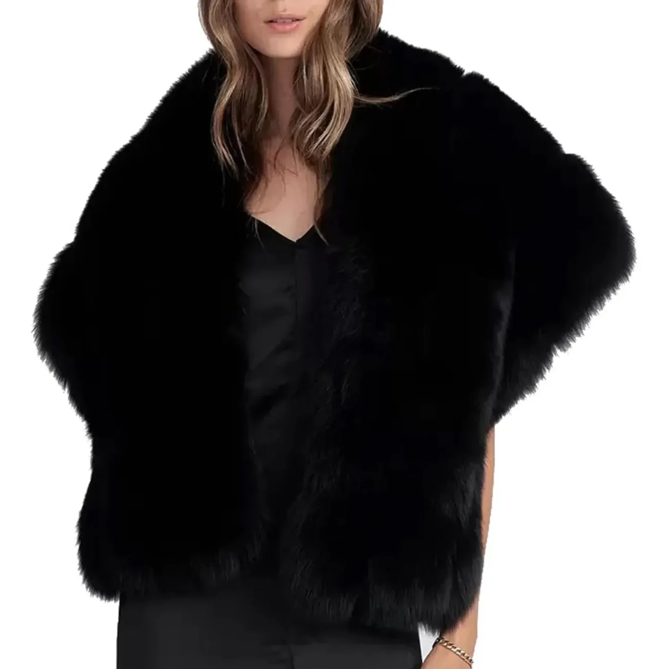 Luxury Black Fox Fur Stole for Glamorous Evenings