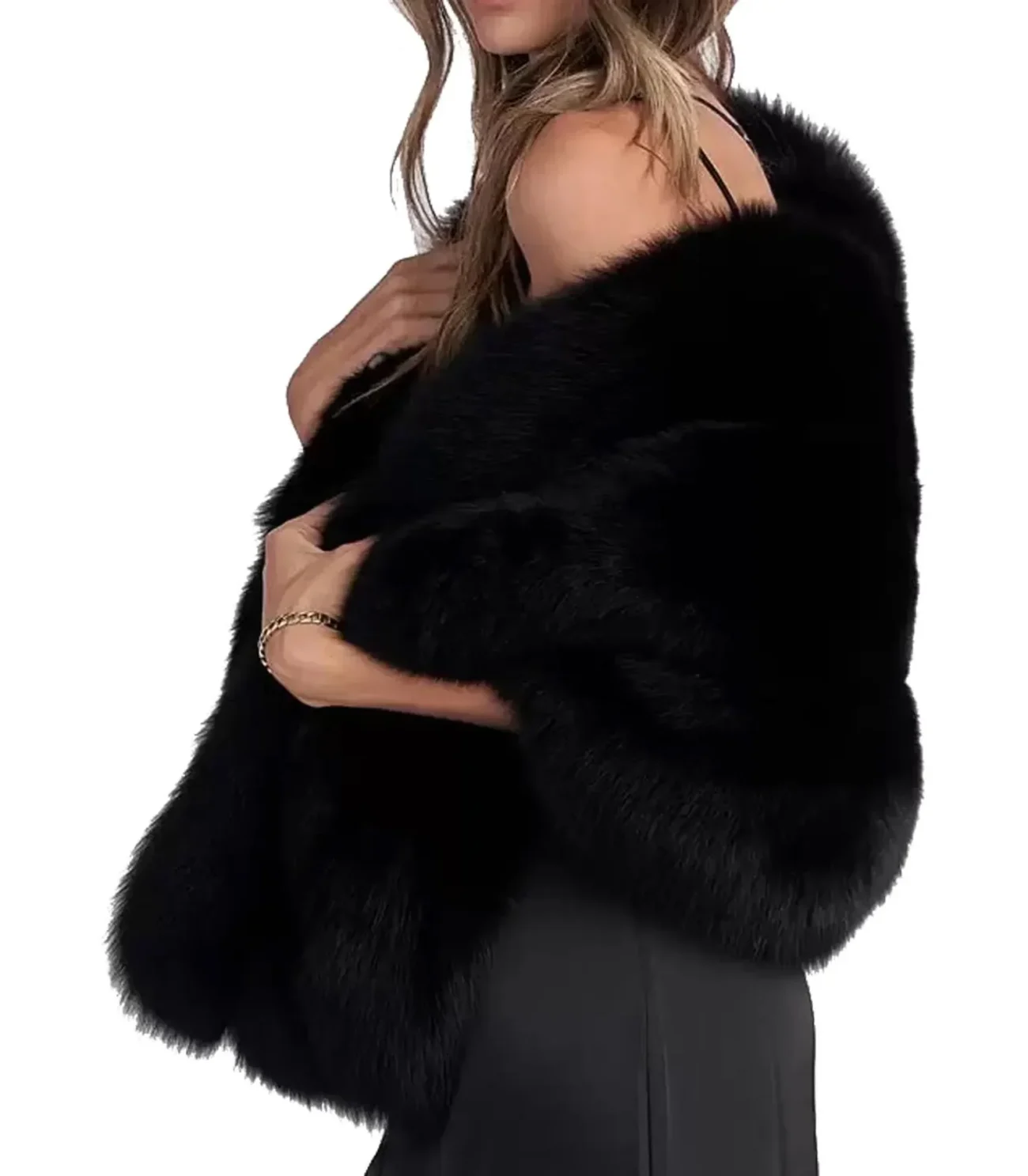 Luxury Black Fox Fur Stole for Glamorous Evenings - Image 4