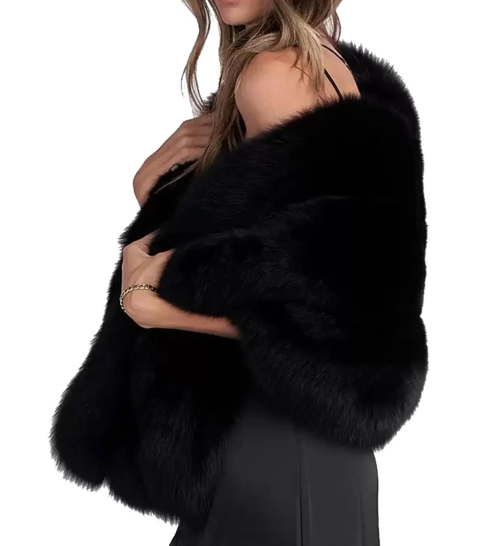 Luxury Black Fox Fur Stole for Glamorous Evenings - Image 4