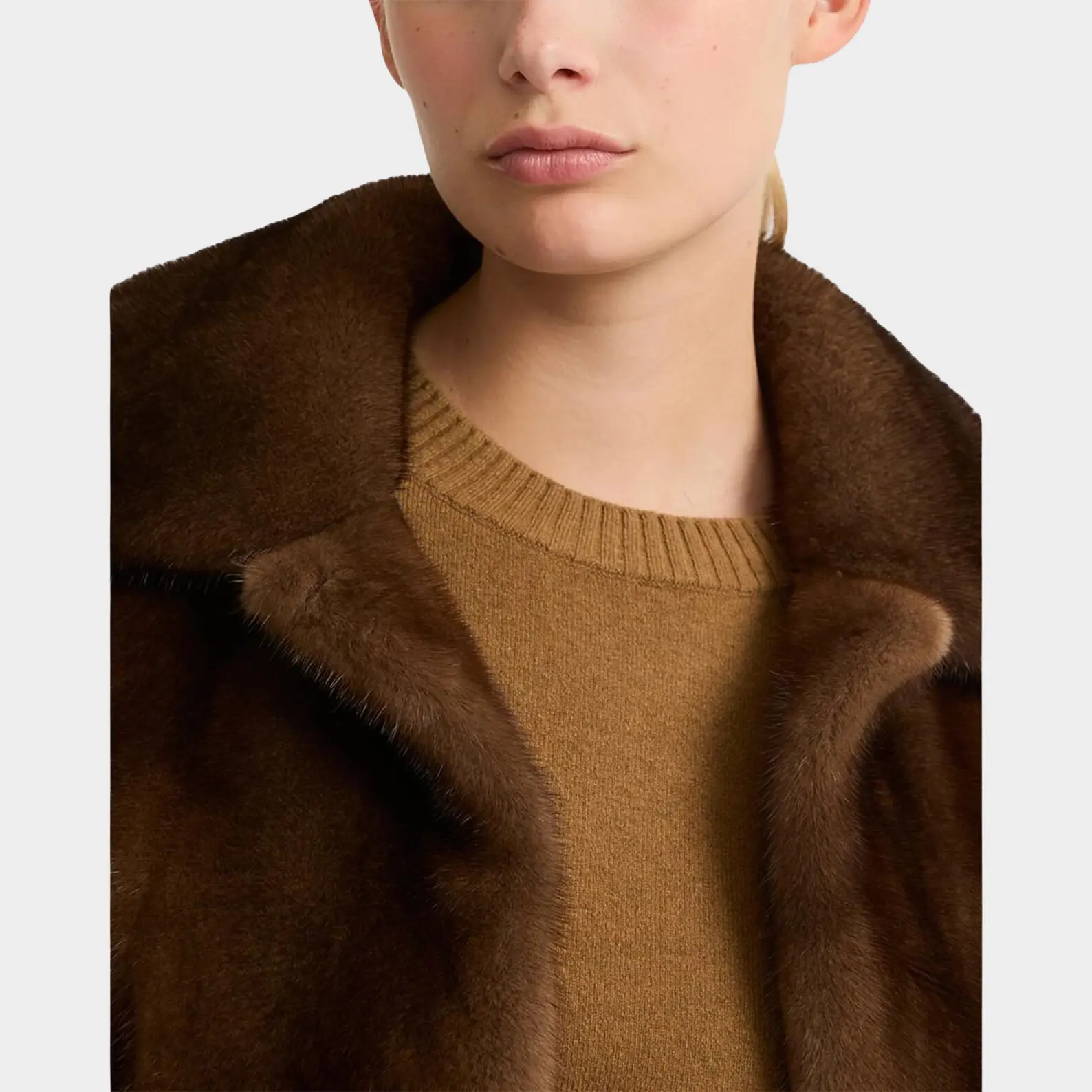 Luxury Brown Real Mink Fur Short Jacket - Image 4