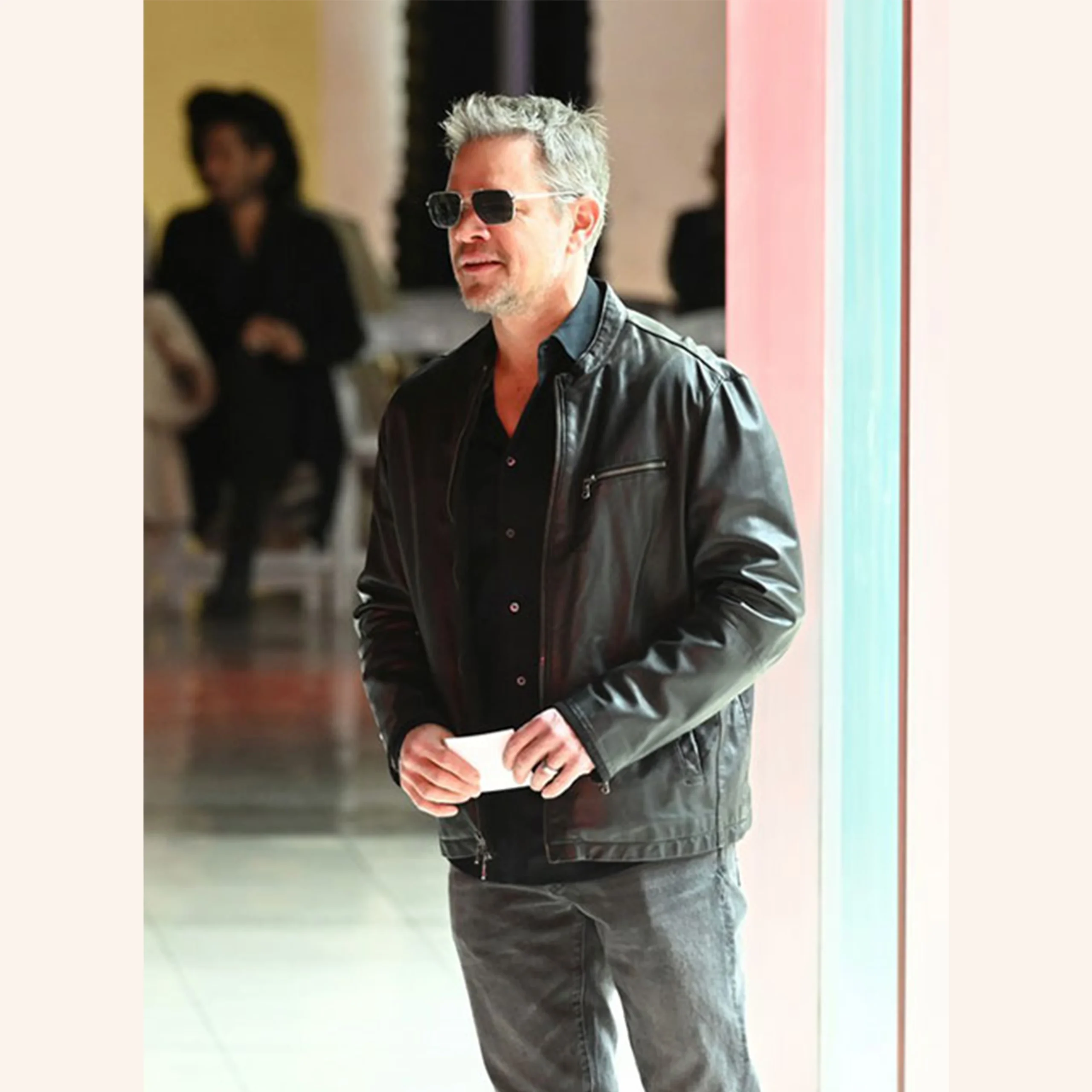 Matt Damon Black Leather Jacket - Image 4