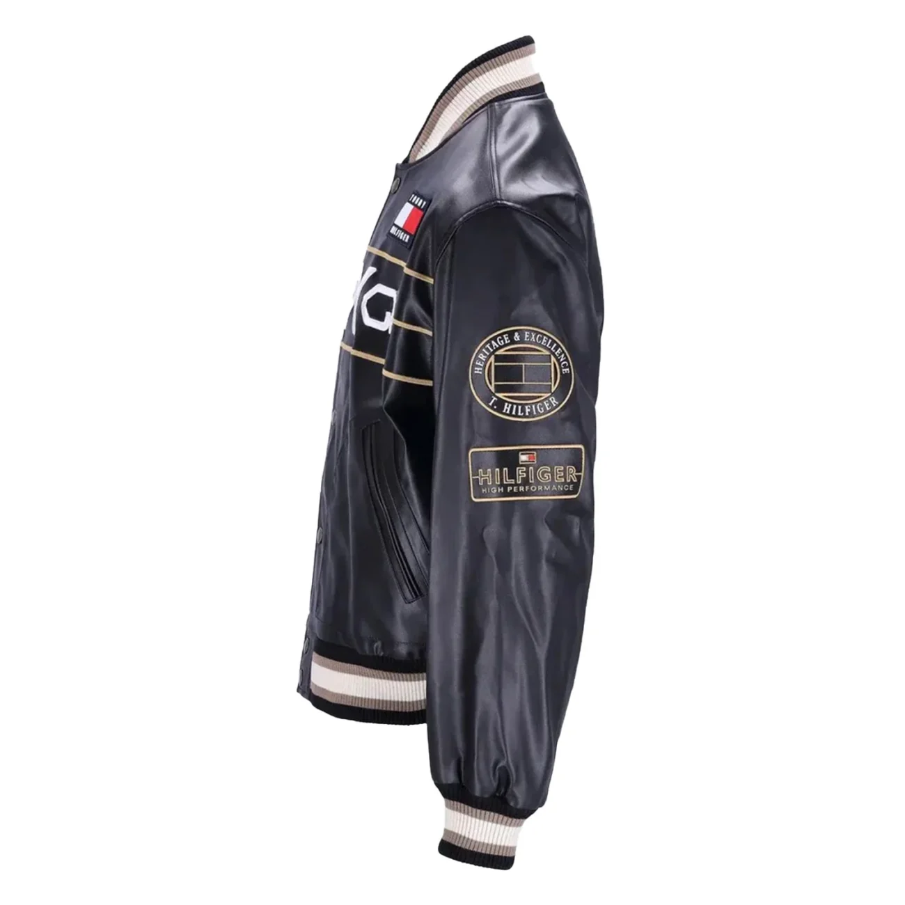 Tommy Hilfiger F1 Movie Racing Black Bomber Varsity Jacket - Image 3
