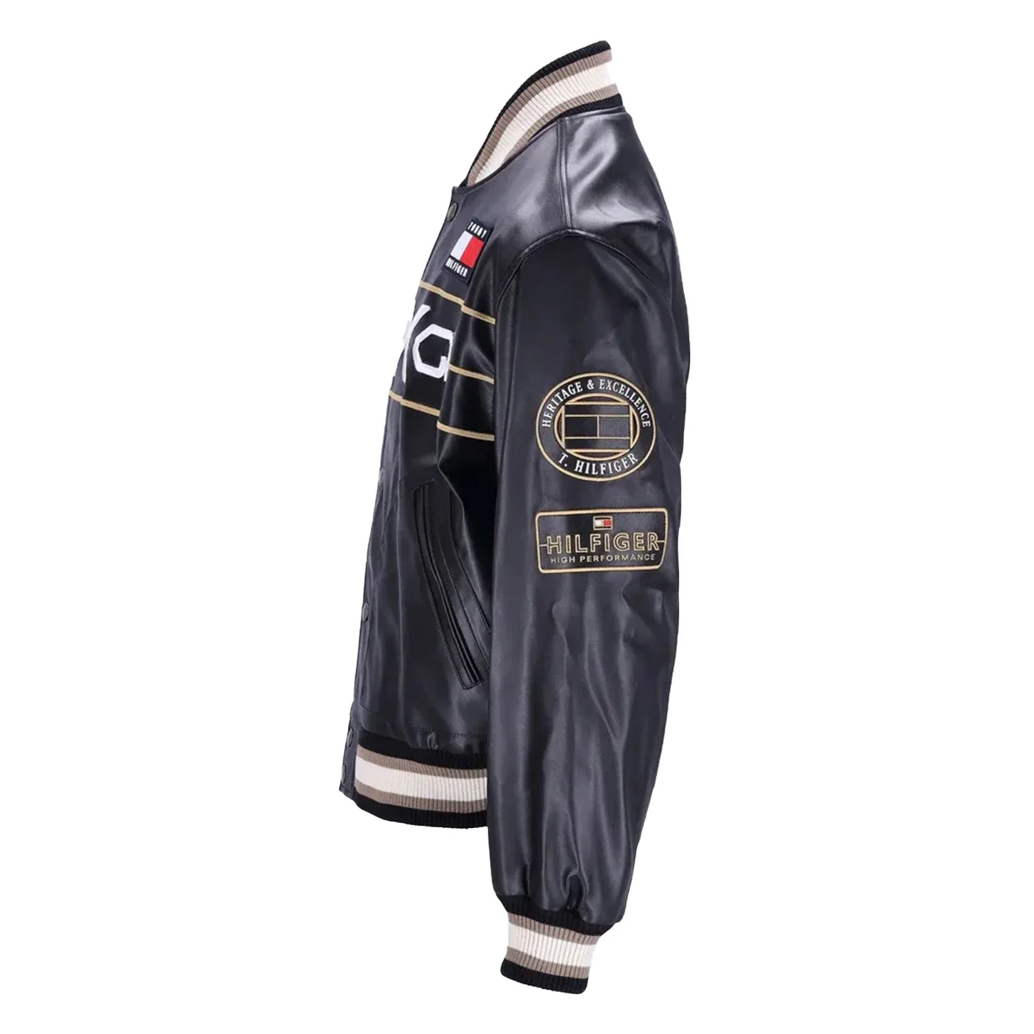 Tommy Hilfiger F1 Movie Racing Black Bomber Varsity Jacket - Image 3