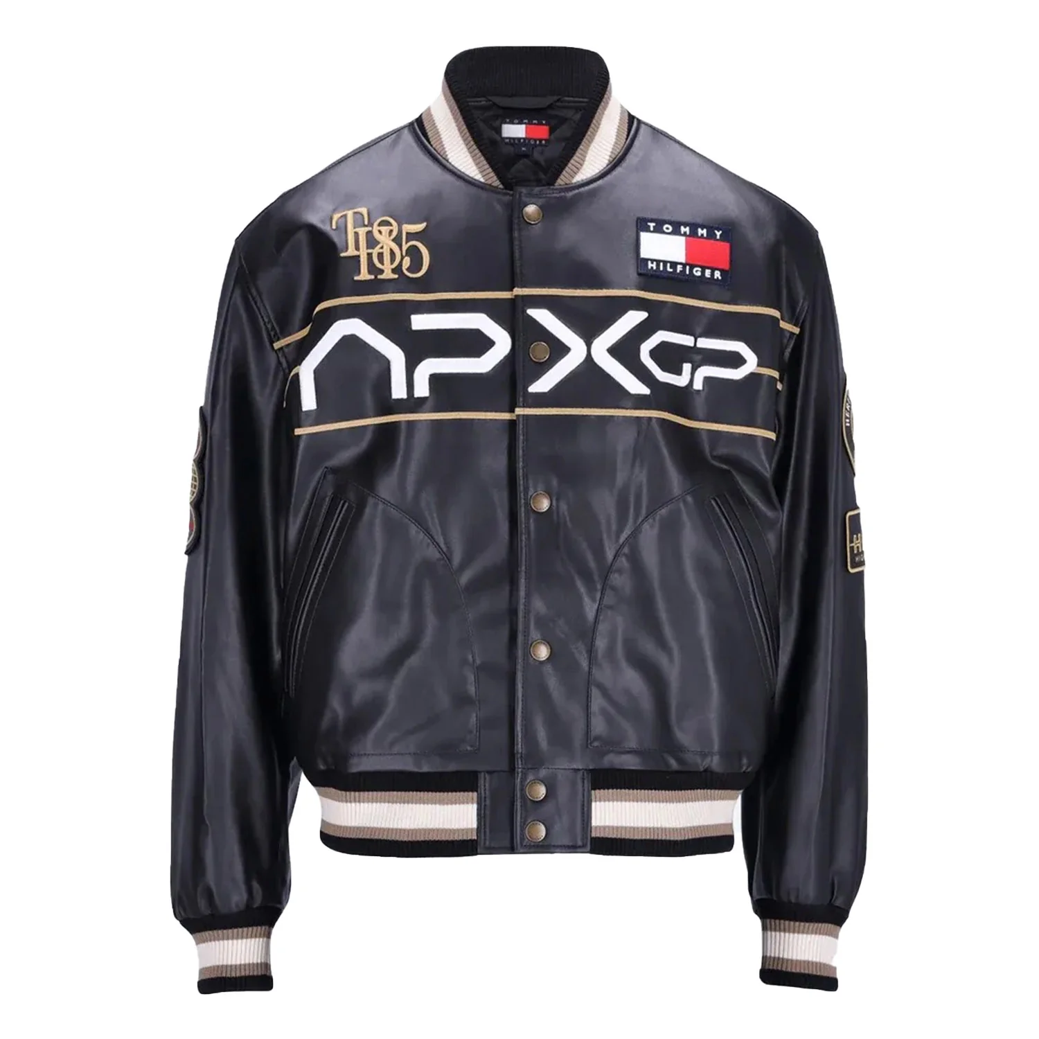 Tommy Hilfiger F1 Movie Racing Black Bomber Varsity Jacket