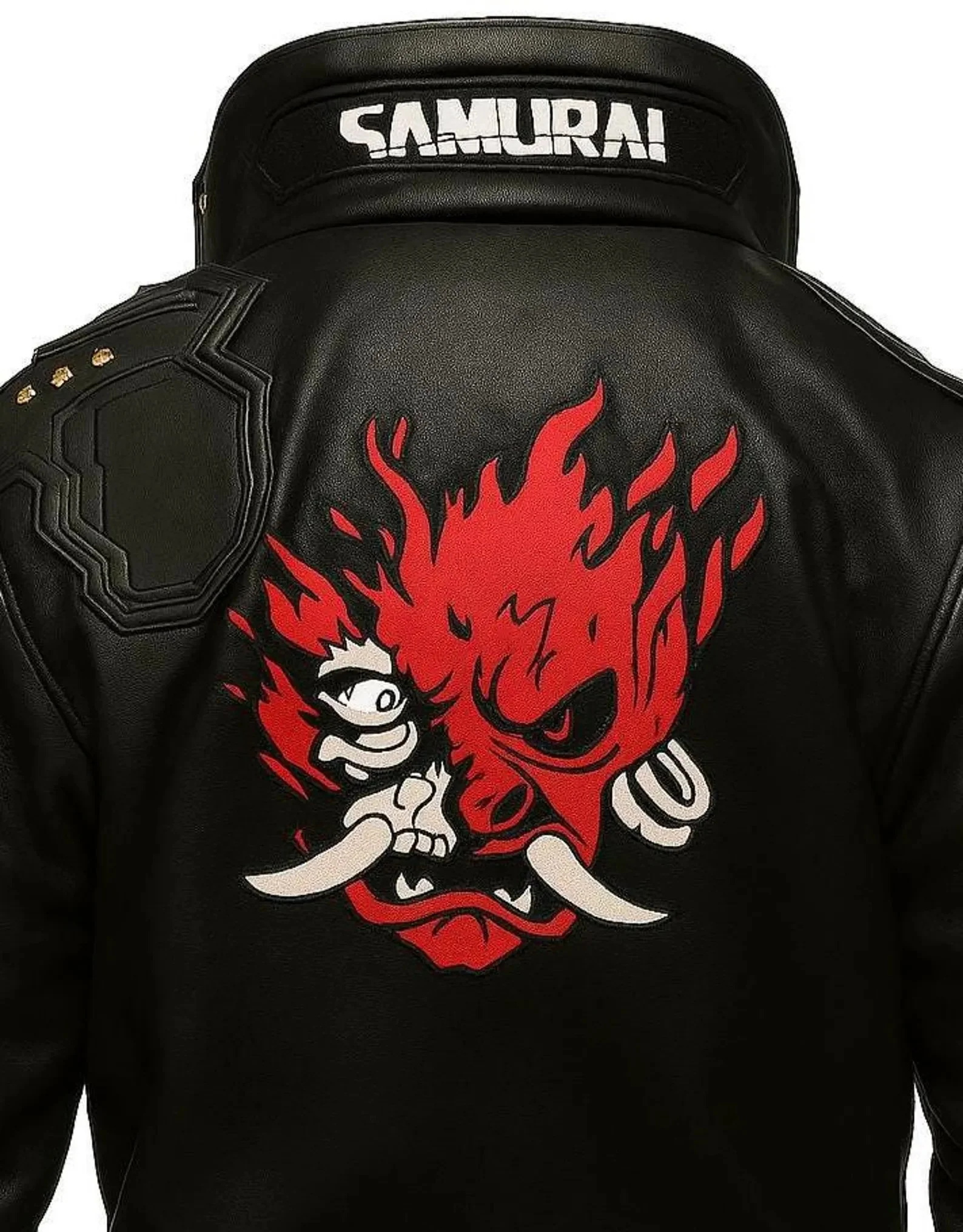 V's Samurai jacket Cyberpunk 2077 Men's Bomber Real Leather - Image 3